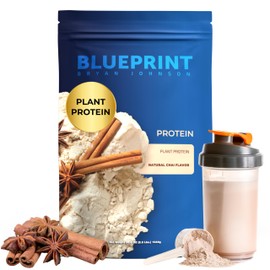 Blueprint by Bryan Johnson Vegan Protein Powder – Plant Based Hemp Protein with 27g Protein Per Serving – Low Calorie, Chai Flavored Protein for Women & Men – Dairy Free, Soy Free – 15 Servings