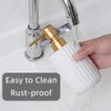 Chic Cylinder-Shaped Soap Dispenser, Vertical Stripe Design with Gold Pump,