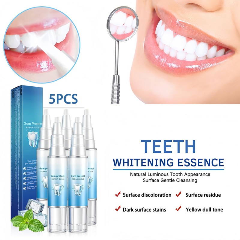 5Pcs Mullein Gum Repair Gel, Teeth Whitening Essence Pen, Fresh