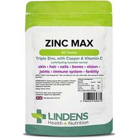 Zinc Max (Triple Strength Zinc, Copper & Vitamin C) 90 Tablets