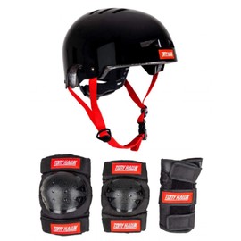 Tony Hawk Helmet & Padset 4-8 Yrs Protective Kit, Youth Unisex, Black/Red (Multicoloured), S/M