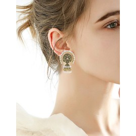 Jhumka Tassel Drop Earrings Bridal For Women Ethnic Afghan Gold Oorbellen Vintage Boho Tribal Egypt Nepal Gypsy Jewelry, Metal, no