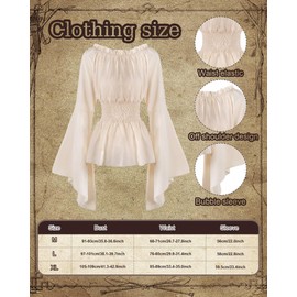 Xtinmee 4 Pcs Women Pirate Costume Renaissance Blouse Tops Steampunk Corset High Low Skirt Floral Crown(Medium)