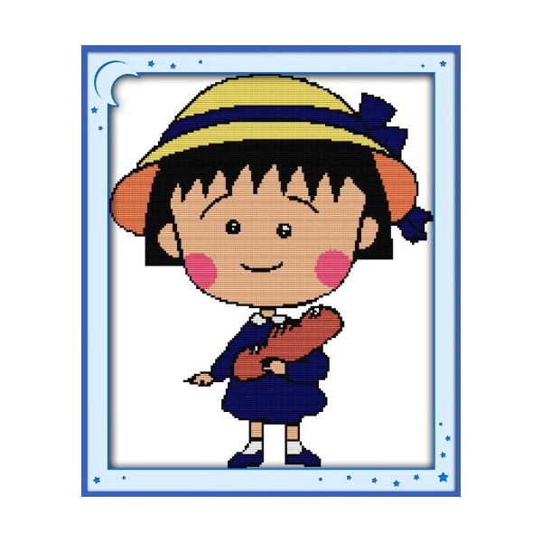 Happy Forever Cross Stitch, Cartoon Characters, Sakura Momoko