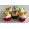 12 Pretty Mixed Colour Wafer Roses & 24 Wafer Leaves-