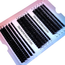 HBZGTLAD 280 Bundles 50D/60D/80D/100D/110D/150D Mink Eyelashes 0.05mm/0.07mm Thin Eyelash extension 3D Russia Volume Individual Eyelash Cluster Makeup (60D+80D+100DMIX DD)