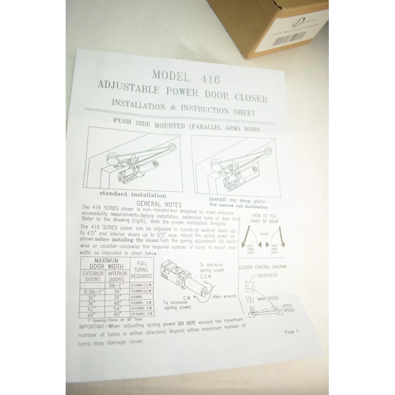 Design Hardware 416 AL Heavy Duty Arm with Dead Stop