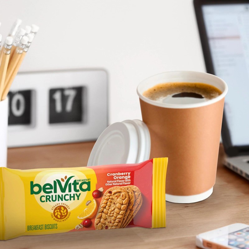 Belvita Cranberry Orange Breakfast Biscuits, 30 Total Packs, 6 Boxes