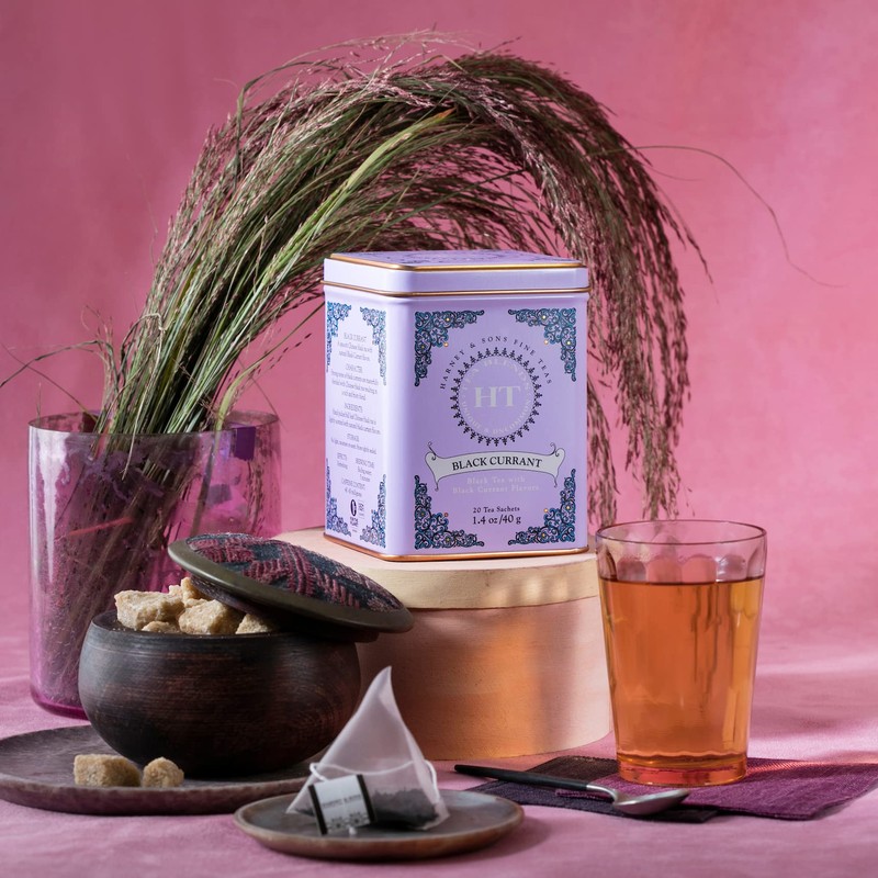 Harney & Sons Caffeinated Tea Tin Sachets, Black Currant, 20