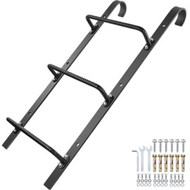 Zwinz 3-Rung Window Well Ladder Hooked, Heavy Duty Steel Fire Escape Ladder, Powder-Coated Basement Egress Window Ladder Wall Mounted Ladder 34.2" Lx17.9 W, Black