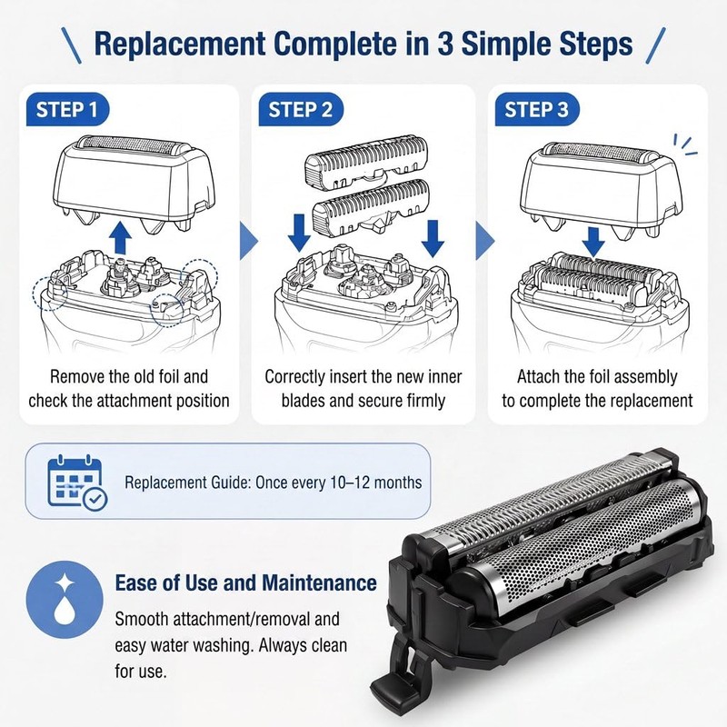 ES9013 Replacement Heads & Foil for Panasonic Arc 3 Shavers
