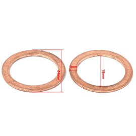 M18 Copper Gasket, Durable and Efficient, Inner Diameter 18 mm, Outer Diameter 24 mm, Thickness 1 mm, 30 Pieces per Pack