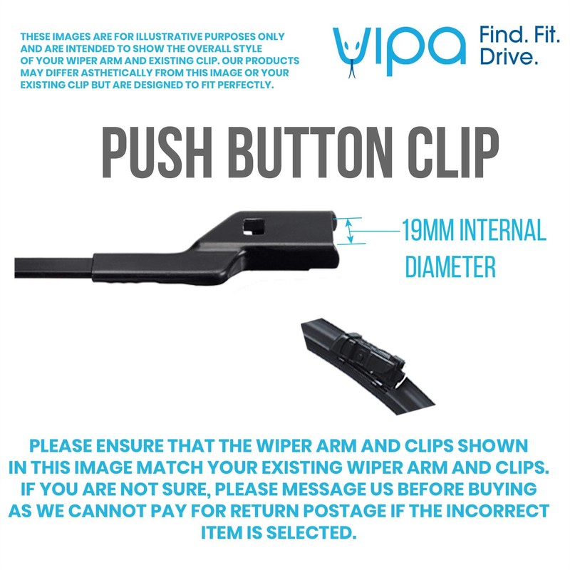 Vipa Wiper Blade Kit fits: PEUGEOT BOXER Chassis Cab Apr