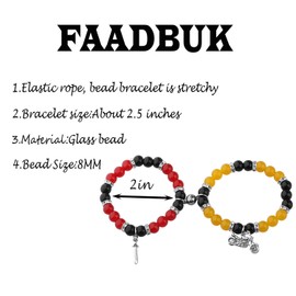 FAADBUK Coraline and Wybie Lover Gift Coraline Wybie Fan Gift Coraline Beaded Bracelet Set for Her (Deal Pool Beaded)
