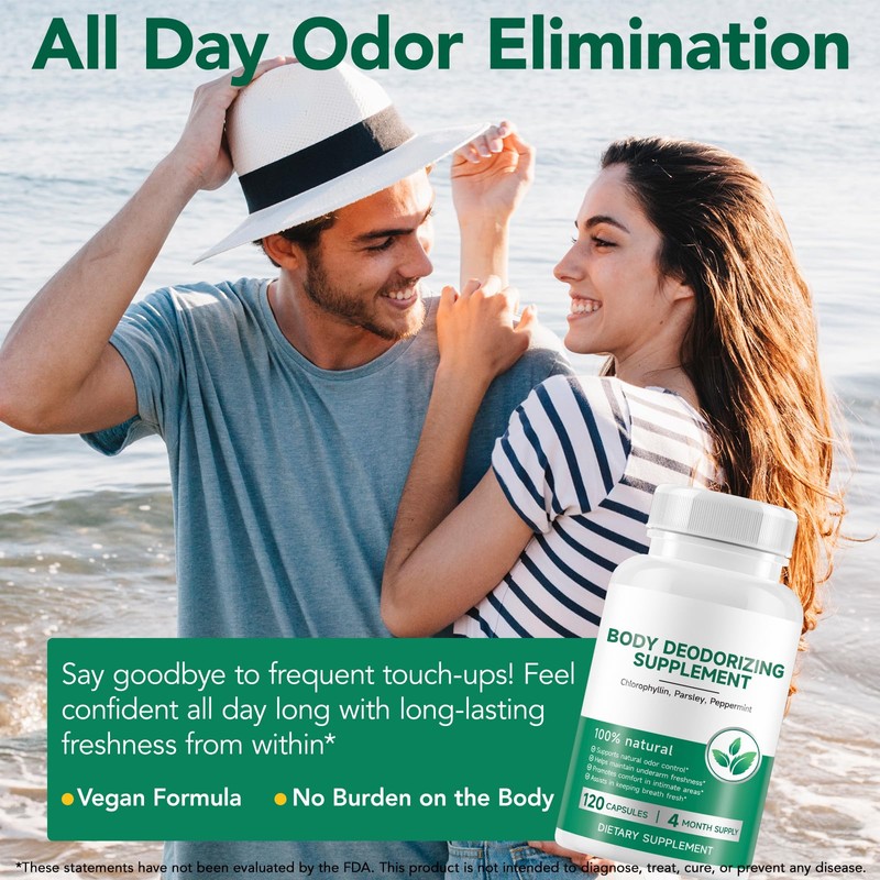Chlorophyll Capsules Body Deodorizing Supplement for Daily Internal Freshness Support