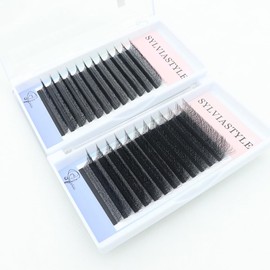 Xiwieya 4D W Shape Eyelash Extension Natural Soft Volume 0.07mm D curl 8-15mm Mix Premade Fans Faux Mink Matte Black Cluster YY/W Lashes