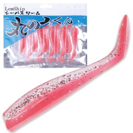 Maru no Mikun Worm Seabass Lures Jig Head Worm 3.0 inches (75 mm) 3.5 inches (90 mm) 10 Pcs Blue Flounder Shad (Pink Clear, 90mm-3.5")