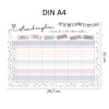 Younikat Girl’s School Timetable, DIN A4, Wipeable and Re-Writable, pink