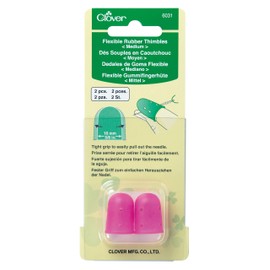 Clover Flexible Rubber Medium Thimble, pink 2
