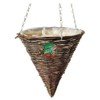 Kingfisher HB12RC Dark Rattan Cone Hanging Basket, Brown, 12-Inch