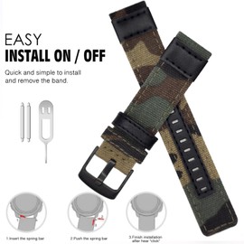 Abanen 22mm Nylon Military Style Watch Bands for Garmin Instinct/Instinct 2 Solar, Woven Fabric Durable Wristband Strap for Garmin Instinct Tactical/Tide/Esports/Instinct Solar (Camouflage)