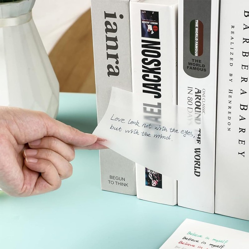 XINGHECHENGWEI Transparent Sticky Notes, Writable Tabs, Sticky Notes, Films, Waterproof,