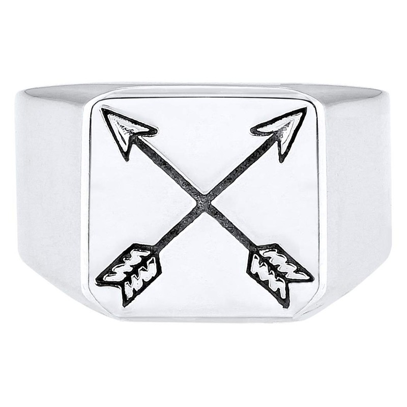 Kuzzoi 0601990719 Men's Signet Ring, Solid 14 mm Wide in