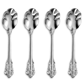 KEAWELL 6" Tea Spoons Set of 4, Coffee Espresso Demitasse Vintage Tea Spoon, 18/10 Stainless Steel