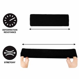Elastic Sports Headband 2Pack Unisex High Absorption Sweat Band Hair Band for Running, Fitness, Tennis & Outdoor Activities