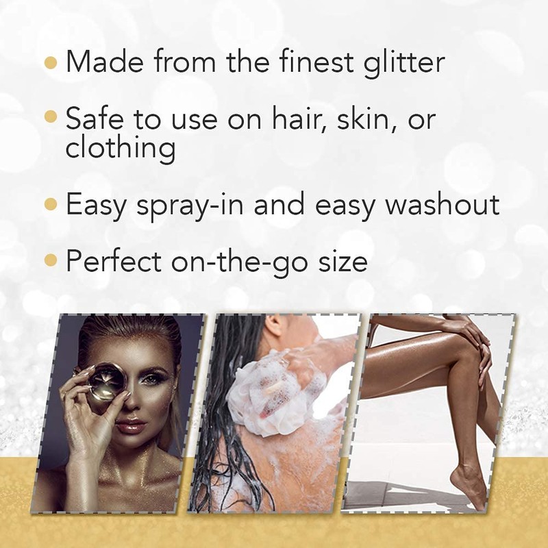 jerome russell B Wild Hair and Body Glitter, Gold/Silver, 3.5