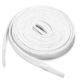 sourcing map 2 Pairs Waxed Cotton Leather Boots Casual Shoes Flat Shoelaces for Men Women White 140cm / 55.11"