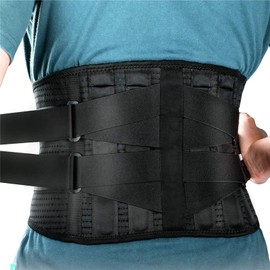 LEIDSANY Soporte lumbar para Hombres y Mujeres, cinturón de faja lumbar con 5 placas de acero para el alivio del dolor de hernia discal, ciática y escoliosis, protege los músculos de la cintura y la espalda.Talla M.