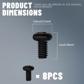 Zufoty 8PCS Black License Plate Screws, License Plate Frame Screws, M5-0.8X8mm Stainless Steel Car Plate Screw, Car License Plate Bolts Compatible with Model 3 Y (M5*8)