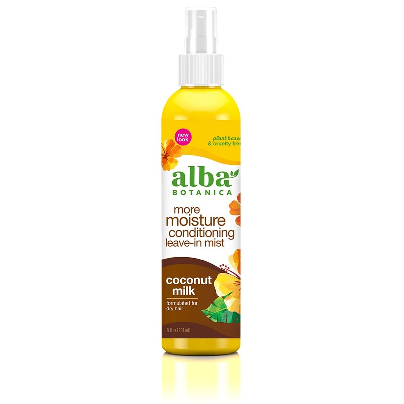 Alba Botanica Mega Moisture Conditioning Leave-In Mist, Coconut Milk, 8