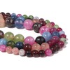 Filluck Natural Stone Beads 8mm Tourmaline Polished Round Smooth Gemstone