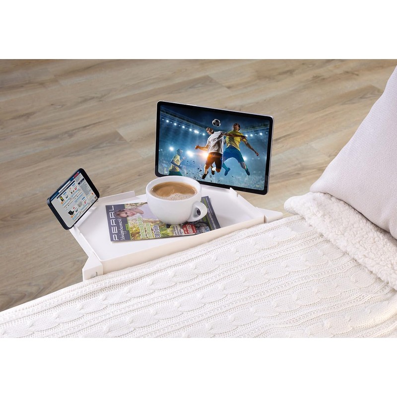 Carlo Milano Bedside Tray: Set of 2 Folding Bed Shelves,