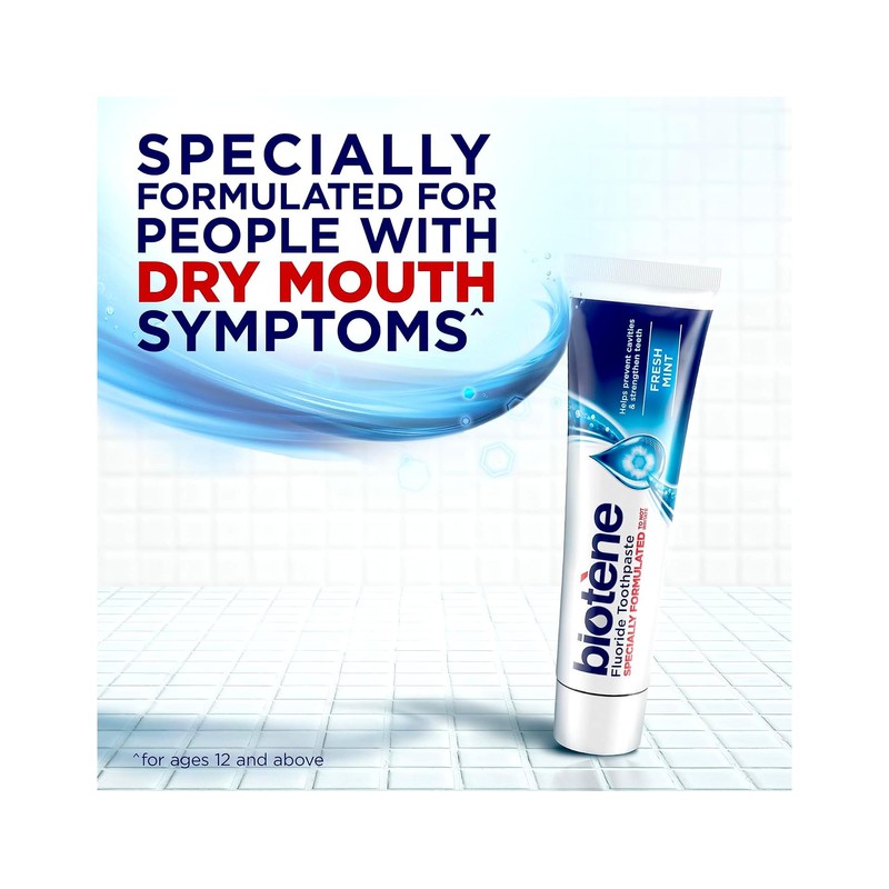 Biotene Fluoride Toothpaste for Dry Mouth Symptoms, Bad Breath Treatment