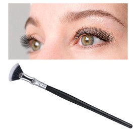 Perfk Eyelash Brush Fan Shape Eye Brush Gift Wooden Accessories Eyelash Definer Eyebrow Brush Mascara Brushes for Women Home Salon