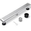 ZEKOO Linear Shower Drain 28 Inch Brushed Nickel,304 Stainless Steel
