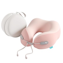 Povinmos Travel Pillow with New Cool Material,Neck Pillow for Traveling 100% Pure Memory Foam,Travel Neck Pillow with Zipper Box, Airplane Pillow for Traveling,Travel Essentials (Pink)