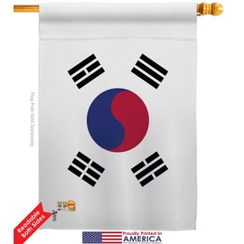 Nationality Korea South Garden House Flags Kit Regional Nation International World Country Particular Area Small Decorative Gift Yard Banner Double-Sided Made in USA 28 X 40