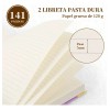 2pcs Libreta Pasta Dura, Cuaderno Profesional Libreta Morado