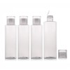 4 x 150ml Empty Clear Travel Bottles with Flip Lid