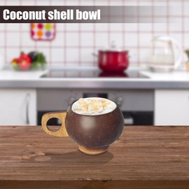 Coco Nut Bowls for Food - Natural Multipurpose Handmade Bowls,Wear-Resistant Rustic Cups, Portable Bowl for Desserts, Food, Cereals, Smoothies