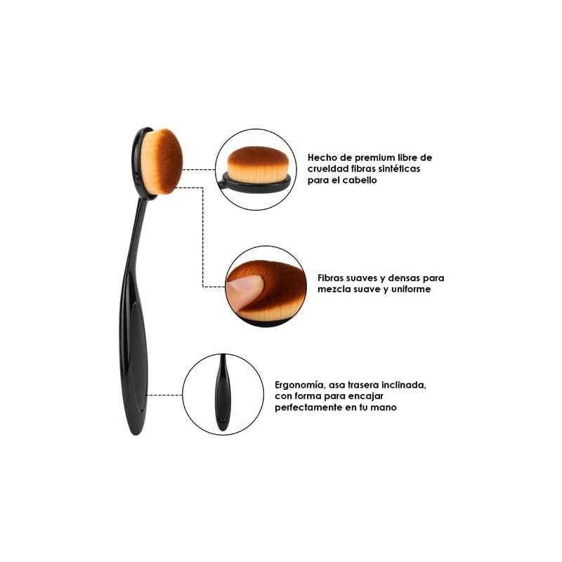 Set 4 Aplicadores Maquillaje Brochas Esponja Belleza Polvo Base Corrector