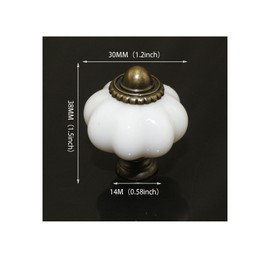 Vokowin 12 Pack Ceramic Door Knobs White Drawer Knobs, Pumpkin Ceramic Knobs Vintage Cupboard Knobs with Mounting Screws, Interior Furniture, Kitchen Cabinet Knobs for Dresser (K414-12)