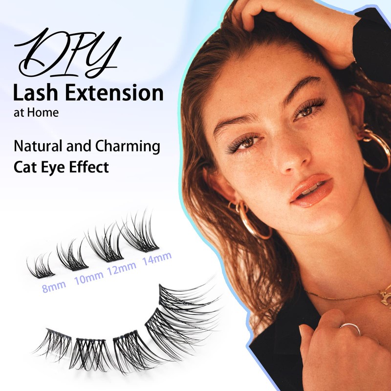 Obeyalash (Canna-WL016) Individual Eyelashes, 84 Pieces, Cluster Lashes, C Curl,
