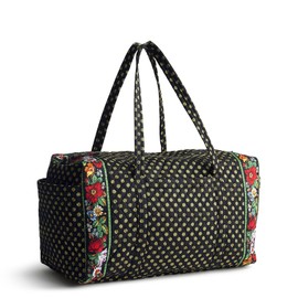 Vera Bradley Premium Cotton Large Original Duffel Bag, Vibrant Black