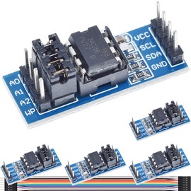 DAOKAI 5Pcs EEPROM Memory Module AT24C256 Chip I2C Serial Interface Data Storage Memory Module Onboard 8P Chip Holder with Onboard LED Indicator for Arduino