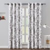 HOMEIDEAS Floral Blackout Curtains 84 Inches Long Grey Farmhouse Room